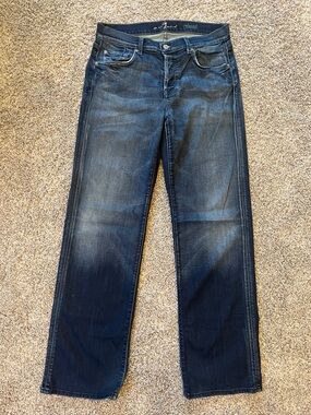 7 For All Mankind Men's Dark Indigo Relaxed Jeans